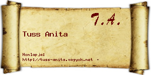 Tuss Anita névjegykártya